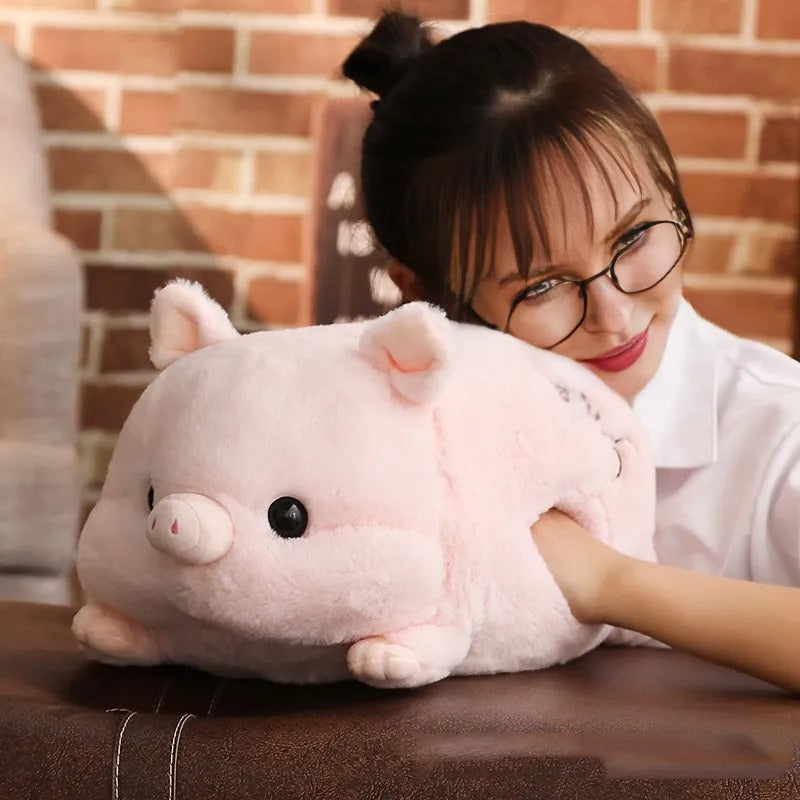 Peluche cochon géant au pelage super doux