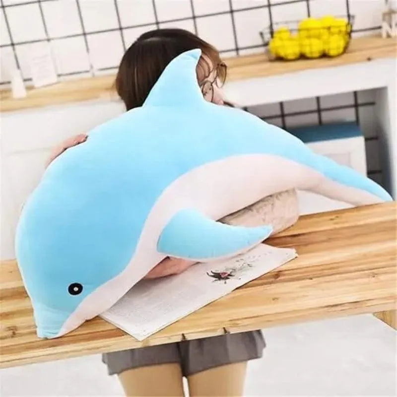 Grande peluche dauphin bleu meilleur compagnon