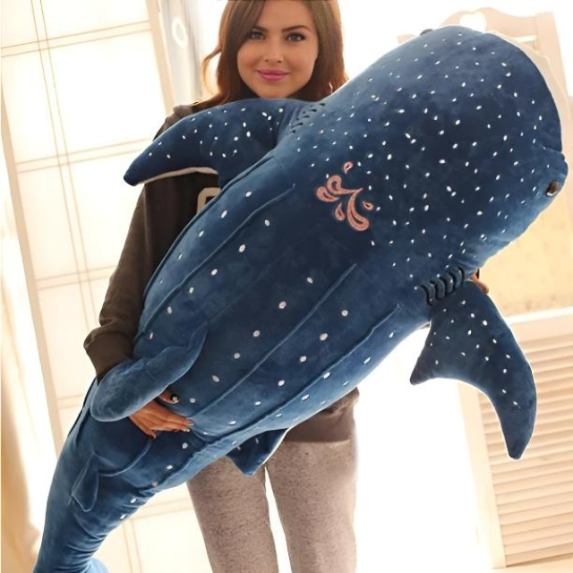 Jouet baleine bleue en peluche géante originale