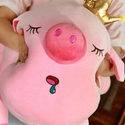 Peluche géante cochon majesté