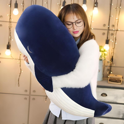 Nounours peluche géante xxl baleine bleue voyageuse 85 cm
