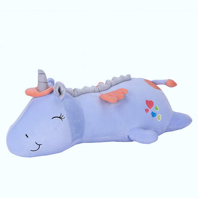 Doudou géant en licorne bleue