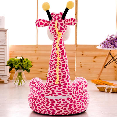 Peluche rose girafe douce inspirée de dessin animé
