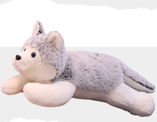 Vrai chien en peluche en forme de Husky ultra-doux