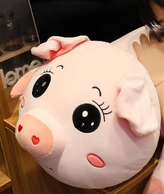 Cochon aimant en peluche géante