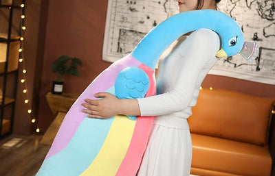 Peluche géante paon aux grands yeux