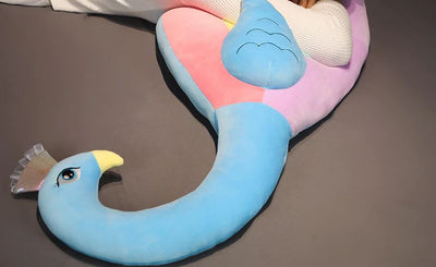 Peluche géante paon aux grands yeux