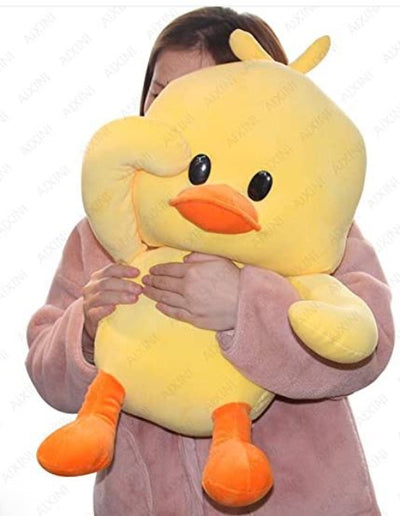 Peluche canard jaune XXL garde à vous