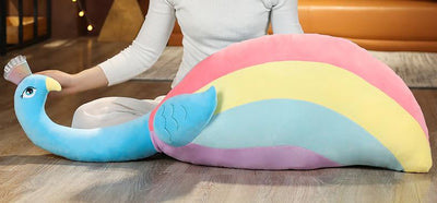 Peluche géante paon aux grands yeux