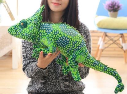 Peluche décorative caméléon de 80 cm