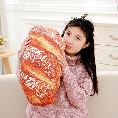Grosse baguette de pain en coussin peluche