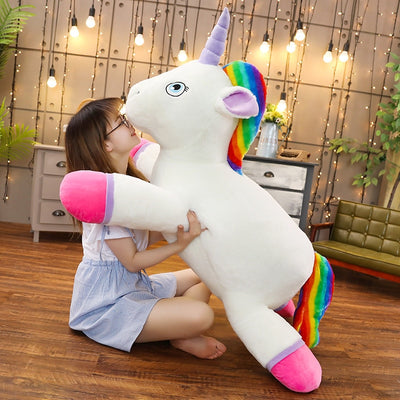 Peluche magique xxl en forme de licorne