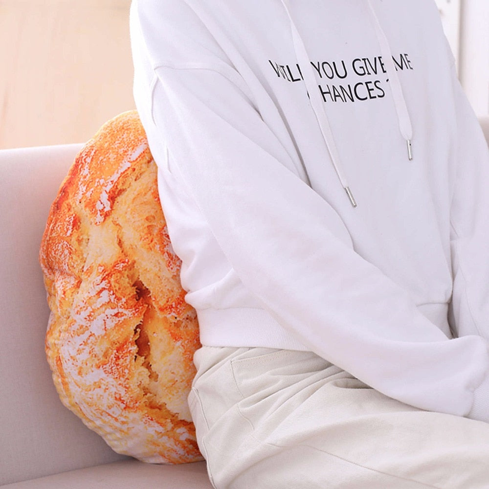 Coussin géant en forme de brioche en peluche