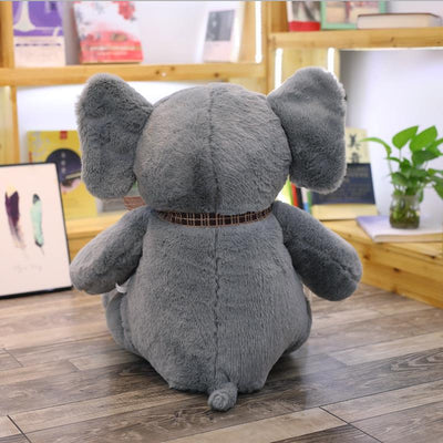Grande peluche doudou éléphant gris
