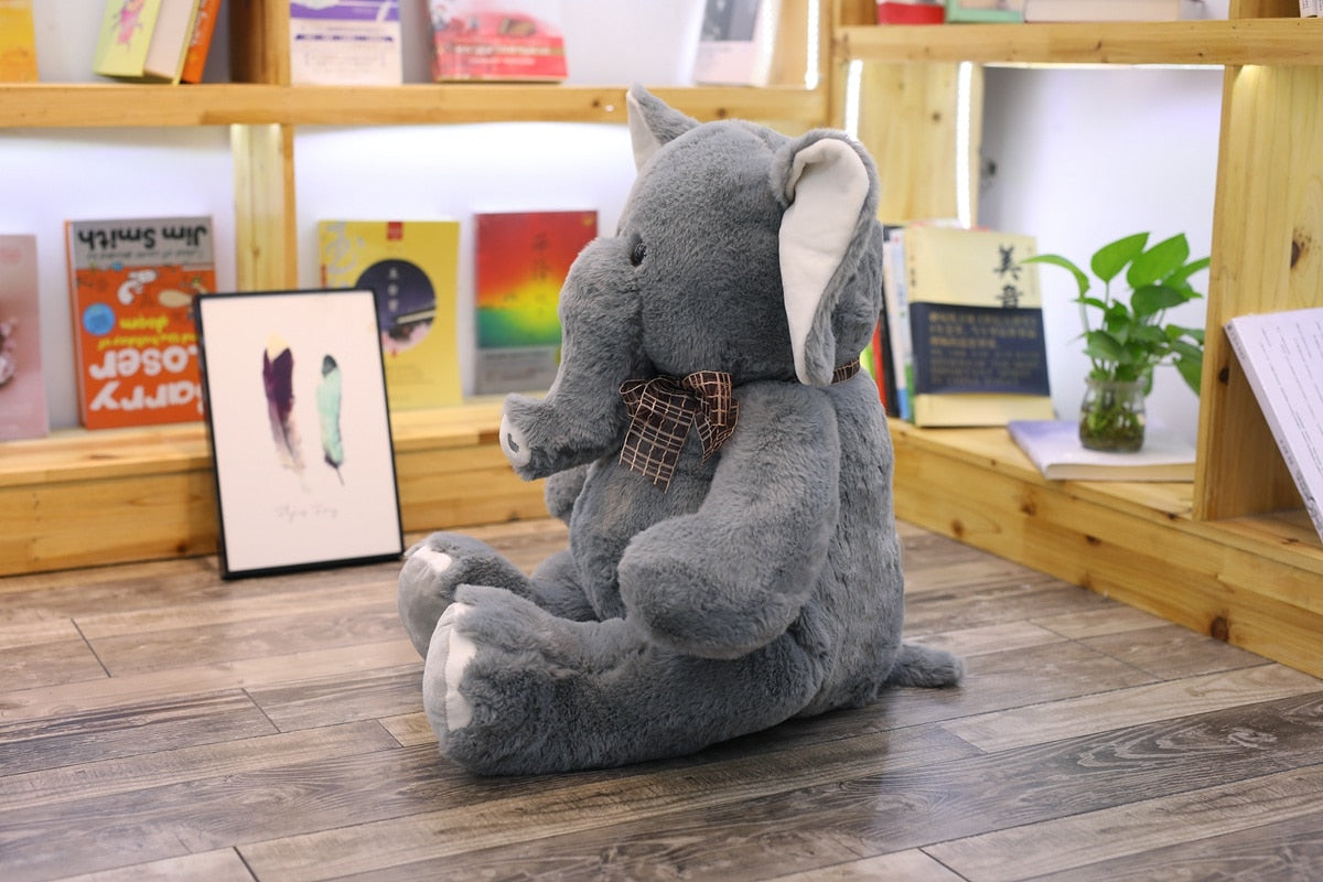 Grande peluche doudou éléphant gris