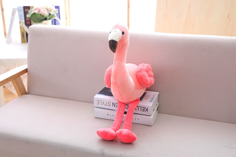 Grande peluche flamant rose au pelage ultra-doux