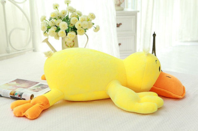 Peluche géante canard aux yeux tous ronds
