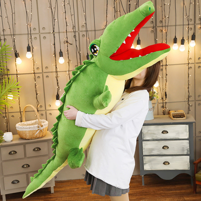 Crocodile géant en peluche à la grande bouche