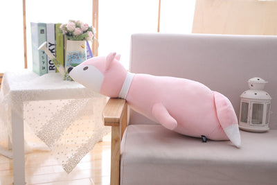 Grosse peluche rose pleine de tendresse renard