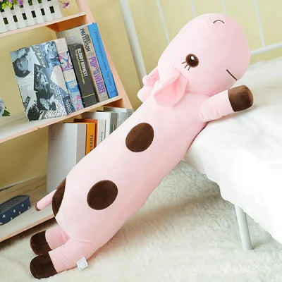 Peluche géante girafe rose