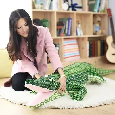 Grande peluche crocodile aux grands yeux