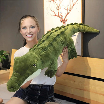Peluche géante crocodile réaliste et animée