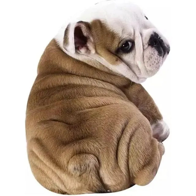 Chien bouledogue en peluche assis