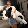 Peluche géante chien dressé noir et blanc