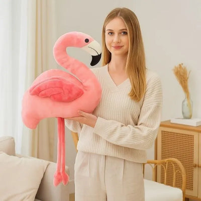 Grande peluche rose flamant au pelage ultra-doux