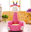 Peluche rose girafe douce inspirée de dessin animé