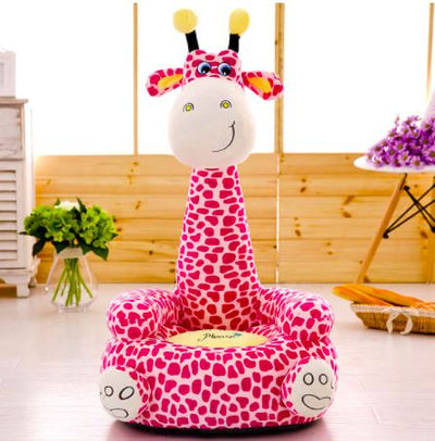 Peluche rose girafe douce inspirée de dessin animé