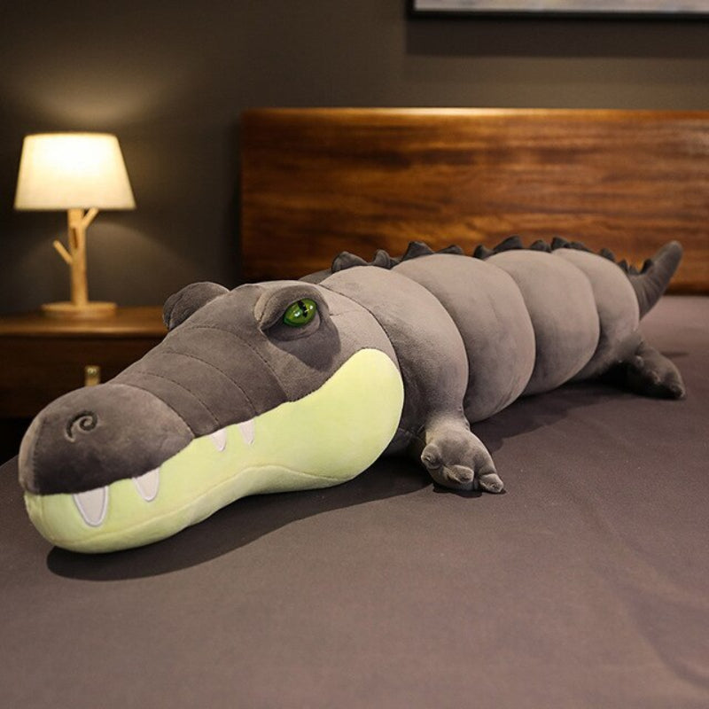 Peluche crocodile malin géante et ultra-douce