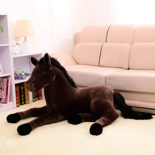 Gros cheval en peluche ultra-doux