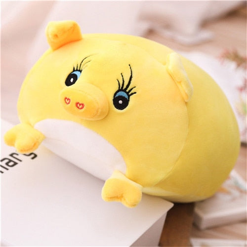 Cochon en peluche géant jaune