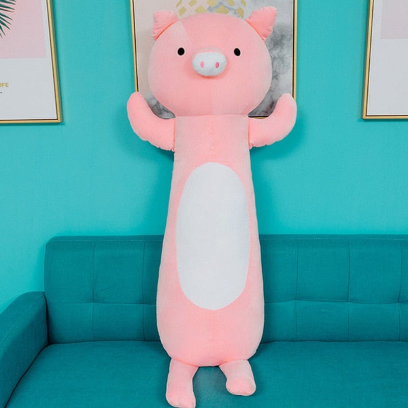 Adorable grand cochon rose en peluche