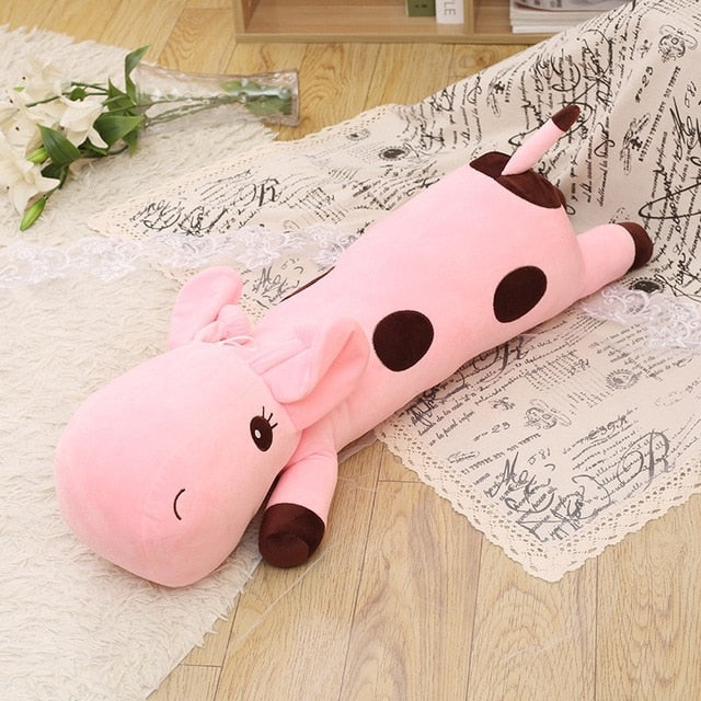 Peluche géante girafe rose