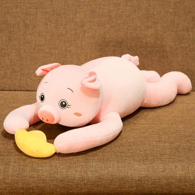 Peluche cochon avec grands yeux et fan de câlins