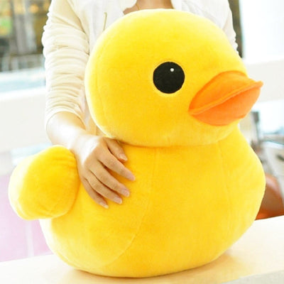 Gros canard en peluche coin coin aux grands yeux