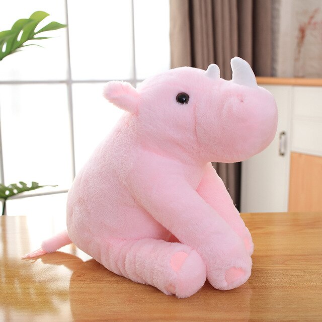 Peluche géante rose rhinocéros XXL