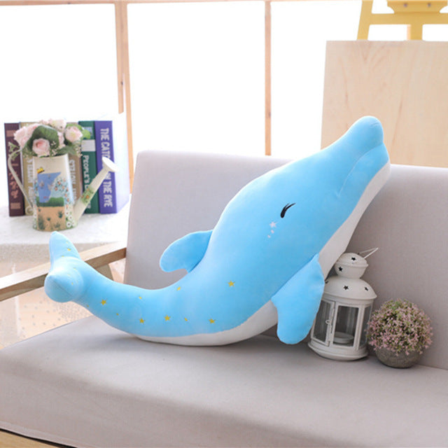 Baleine bleue peluche au visage sympathique 80 cm